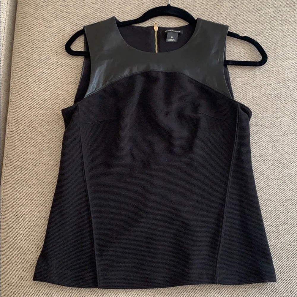 Club Monaco leather and cotton tank